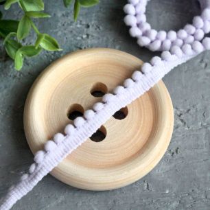 Тесьма с помпонами 0,5 см  сиреневая - 1 м