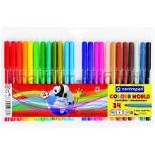 Фломастеры 24цв.Centropen Colour World трехгранные смываемые 7 7550 2484/2401