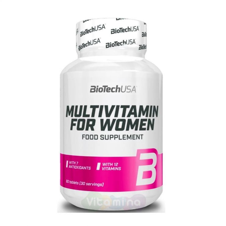 BIOTECHUSA Комплекс мультивитаминов и антиоксидантов для женщин Multivitamin for Women, 60 таб