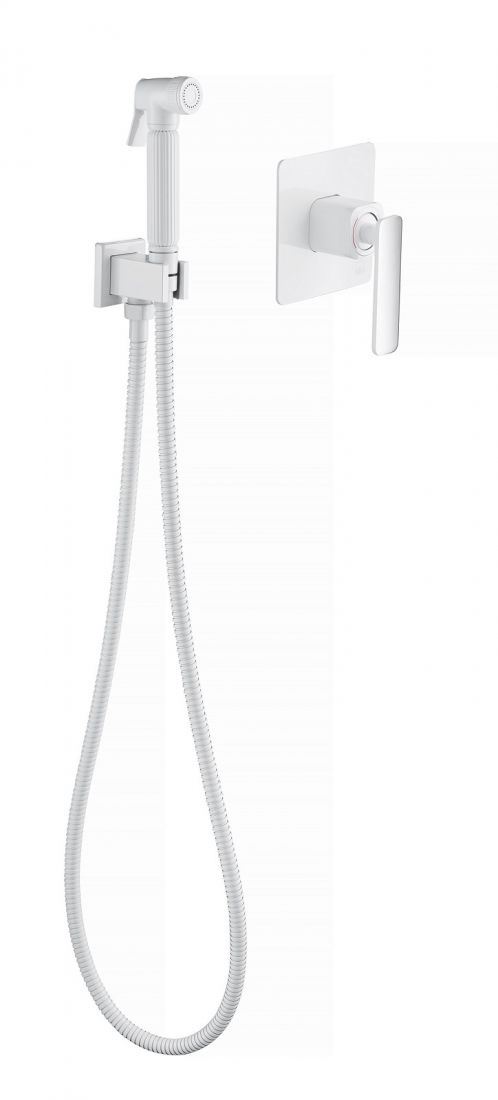 Смеситель встроенный с гигиеническим душем Timo Torne хром-белый (4389/00-16SM)