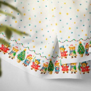 Хлопок Перкаль - Бордюр Тигрята и елочки 25х75 см. limit