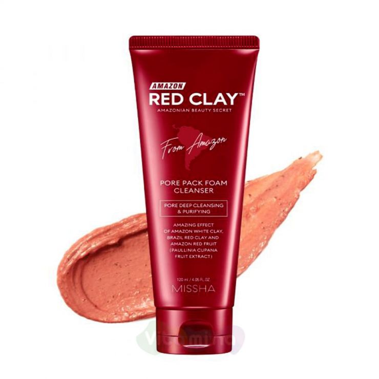 Missha Пенка для умывания Missha Amazon Red Clay Pore Pack Foam Cleanser, 120 мл