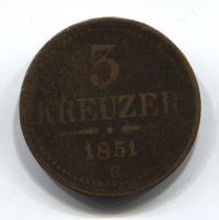 3 крейцера 1851 Австрия