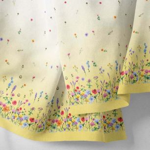 Хлопок Перкаль - Бордюр Полевые цветы на желтом 25*75 limit