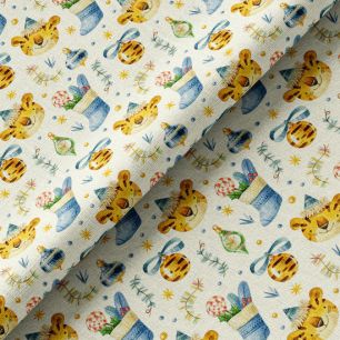 Хлопок Перкаль Новогодние тигрята 50х37 limit