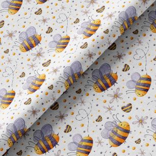 Хлопок Перкаль - Кругленькие пчелки 25х75 limit