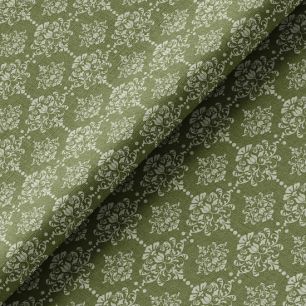 Хлопок Перкаль Винтажный узор на зеленом 50х37 limit