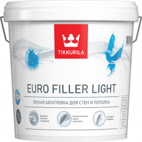 Шпатлевка Финишная Tikkurila Euro Filler Light 2.7л Легкая для Стен и Потолков / Тиккурила Евро Филлер Лайт