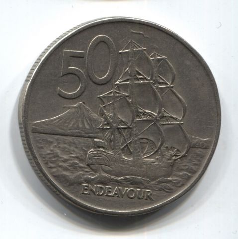 50 центов 1973 Новая Зеландия