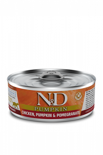 N&D CAT CHICKEN, PUMPKIN&POMEGRANATE (Курица с Тыквой и Гранатом для кошек) 80г.