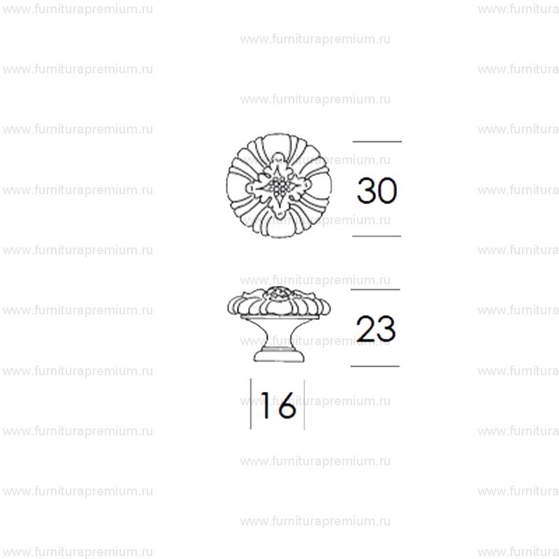 Мебельная ручка-кнопка Salice Paolo Tiziano 417