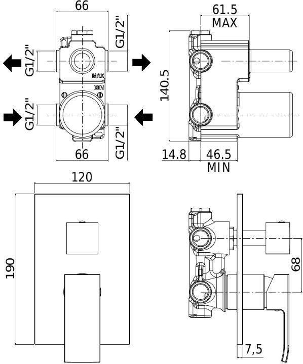 Смеситель для душа Paffoni Elle EL018 ФОТО