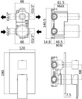 Смеситель для душа Paffoni Elle EL018 схема 2