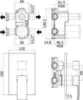 Смеситель для душа Paffoni Elle EL019 схема 3