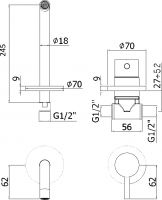 Смеситель для раковины Paffoni Light LIG007 70 схема 5