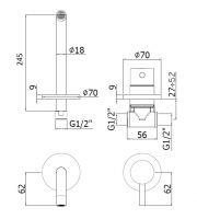 Смеситель для раковины Paffoni Light LIG007 70 схема 10