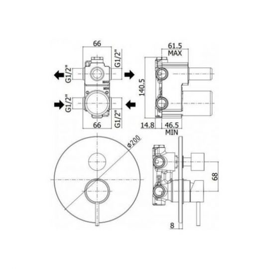 Смеситель для душа Paffoni Light LIG018 схема 9