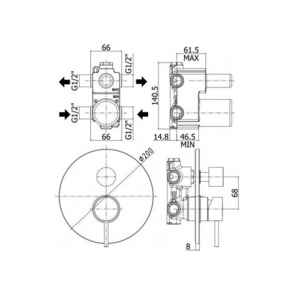 Смеситель для душа Paffoni Light LIG018 схема 16