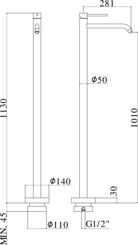 Смеситель для раковины Paffoni Light LIG031 схема 4