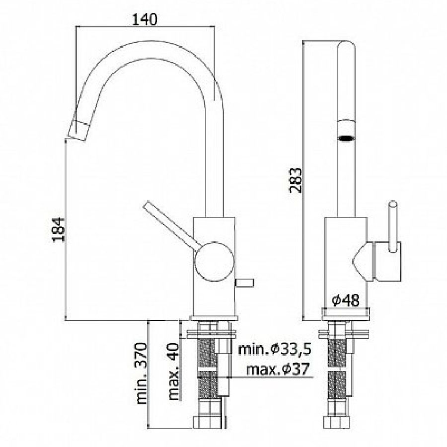 Смеситель для раковины Paffoni Light LIG078 схема 3