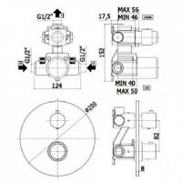 Смеситель для душа Paffoni Light LIQ013 схема 4