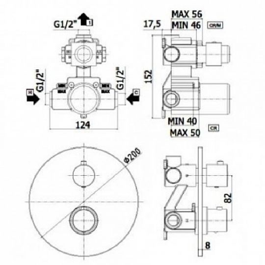 Смеситель для душа Paffoni Light LIQ013 ФОТО