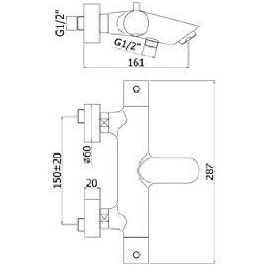 Смеситель для ванны Paffoni Light LIQ022 ФОТО