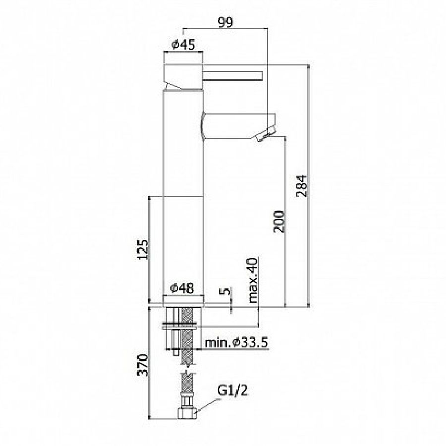 Смеситель для раковины Paffoni Stick SK071HCR120 Хром схема 2