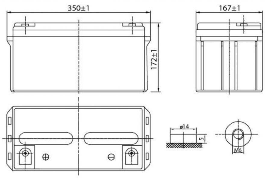 Аккумулятор герметичный VRLA свинцово-кислотный DELTA DT 1265