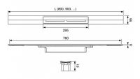 Душевой лоток Tece Drainprofile 90 6709 с решеткой PVD схема 39