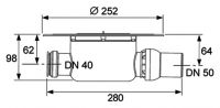 Дренажный трап TECE TeceDrainpoint S DN 50 3601500 горизонтальный без декоративной решетки схема 2