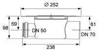 Горизонтальный дренажный трап TECE TeceDrainpoint S DN70 3603500 без декоративной решетки схема 2