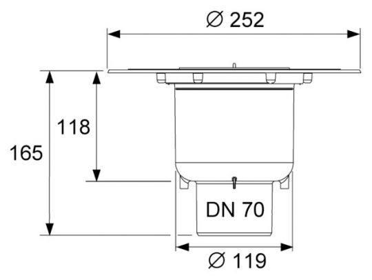 Сифон для душевого трапа TECE TeceDrainpoint S DN 70 3603600 вертикальный без декоративной решетки ФОТО