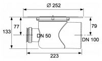 Сифон для душевого трапа TECE TeceDrainpoint S DN100 3607500 горизонтальный без декоративной решетки схема 6