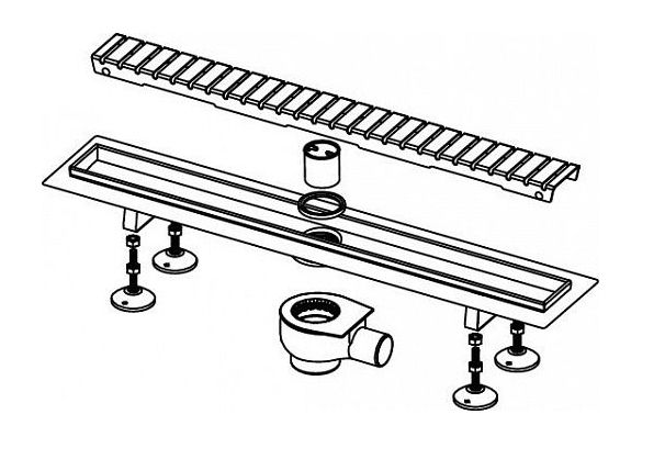 Душевой лоток Tece Linus 90 15100099 с решеткой straight Хром схема 3