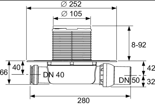 Трап для душа Tece Drainpoint 110 KDP-S110 с решеткой Хром схема 13