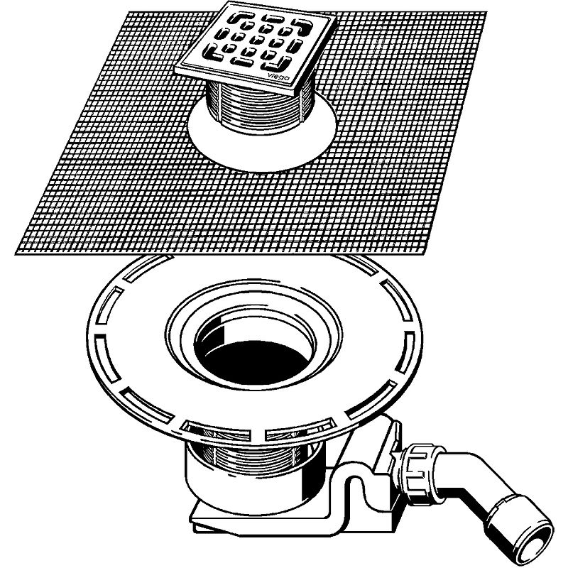 Душевой трап Viega Trap 4927 557058 с решеткой схема 2