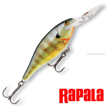 Воблер Rapala Shad Rap 50мм / 6 гр / Заглубление: 1,2 - 2,7 м / цвет:  SR05-BG