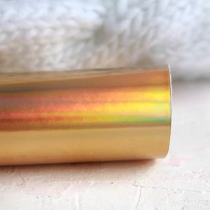 Экокожа для кукольных ботиночек - Зеркальный золотой 30х20