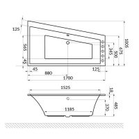 Акриловая ванна Excellent Sfera Slim 170x100 R WAEX.SFP17WHS без гидромассажа схема 6