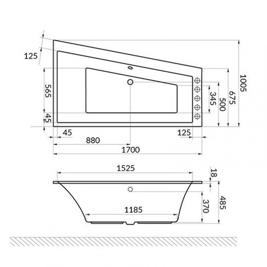 Акриловая ванна Excellent Sfera Slim 170x100 R WAEX.SFP17WHS без гидромассажа ФОТО