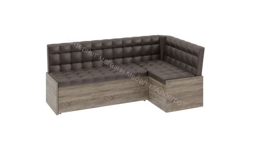 Скамья угловая со спальным местом «Форест» (Дуб Сонома трюфель/Кожзам коричневый)