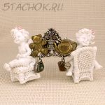 Брошь "Чаепитие с мишуткой" (США)