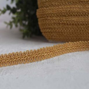Тесьма ажурная декоративная, Золотисто-бежевая, 1,4 см 1 м