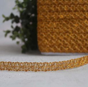 Тесьма декоративная ромбики, Золото, 1см