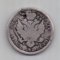 2 злотых 1824 г. Александр l. Польша. Россия.