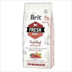 Сухой корм для щенков крупных пород Brit Fresh Puppy Large Beef with Pumpkin с говядиной и тыквой