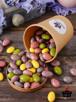 Миндаль ассорти в ягодной, фруктовой йогуртовой и шоколадной глазури, ассорти из орехов, орехи в шоколаде