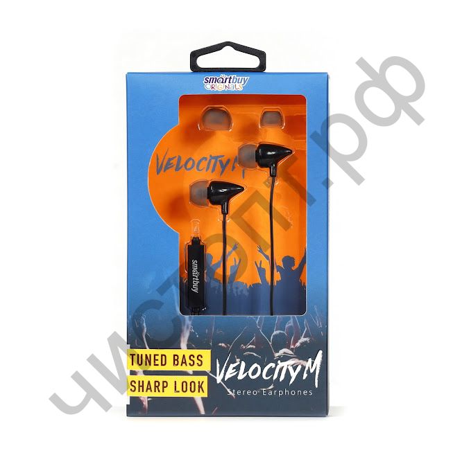 Гарнитура (науш.+микр.) для сотов. SmartBuy VELOCITY M, 10мм, кнопк принятия вызова, черн(SBH-501)