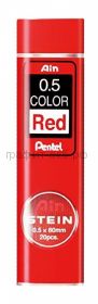 Грифели 0.5мм НВ Pentel Ain Stein 20шт. красный цвет  C275-RD